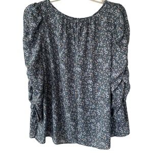 Max Studio Size 1X Ruched Sleeves blouse